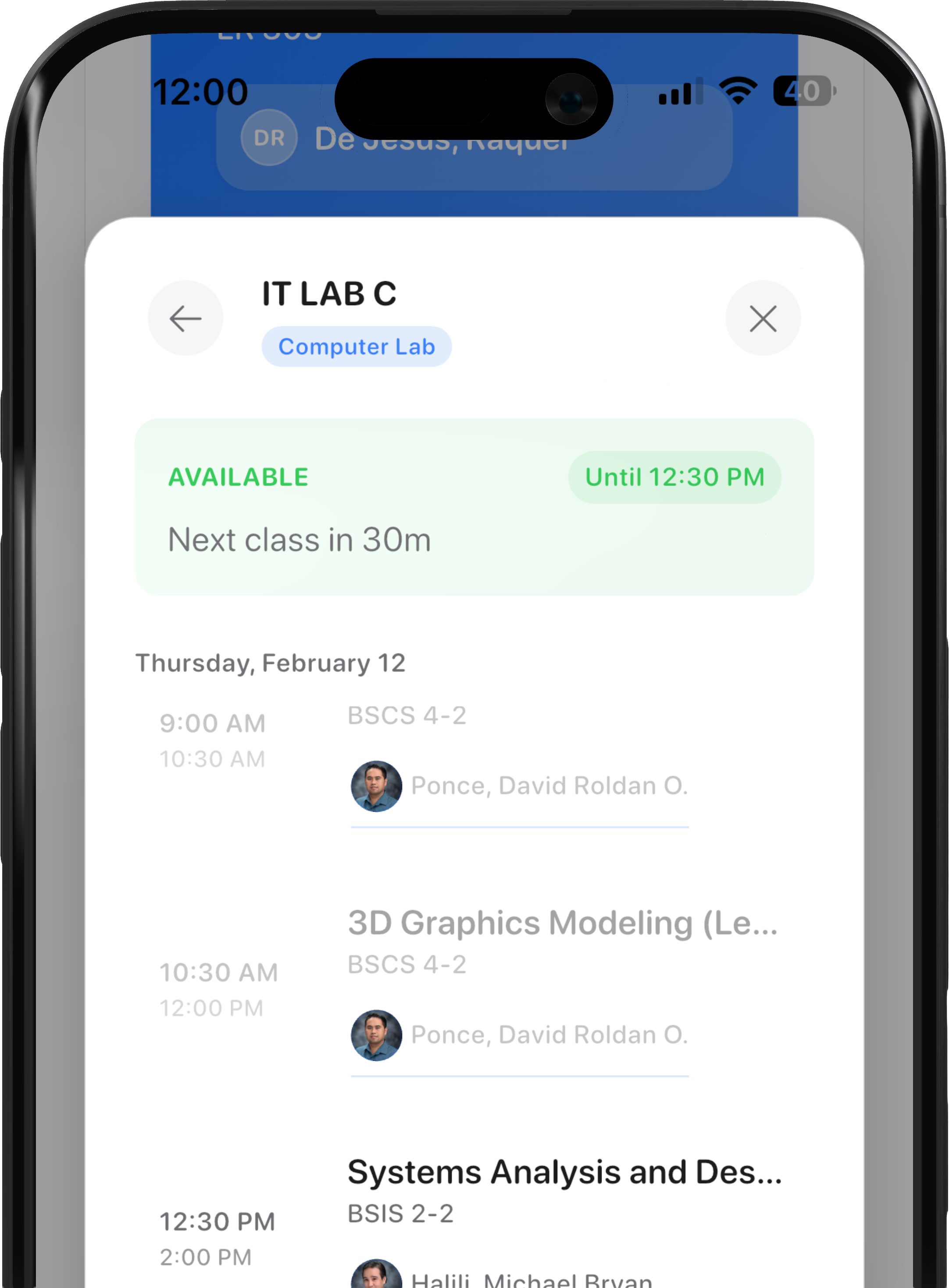 MySched Find Vacant screen preview